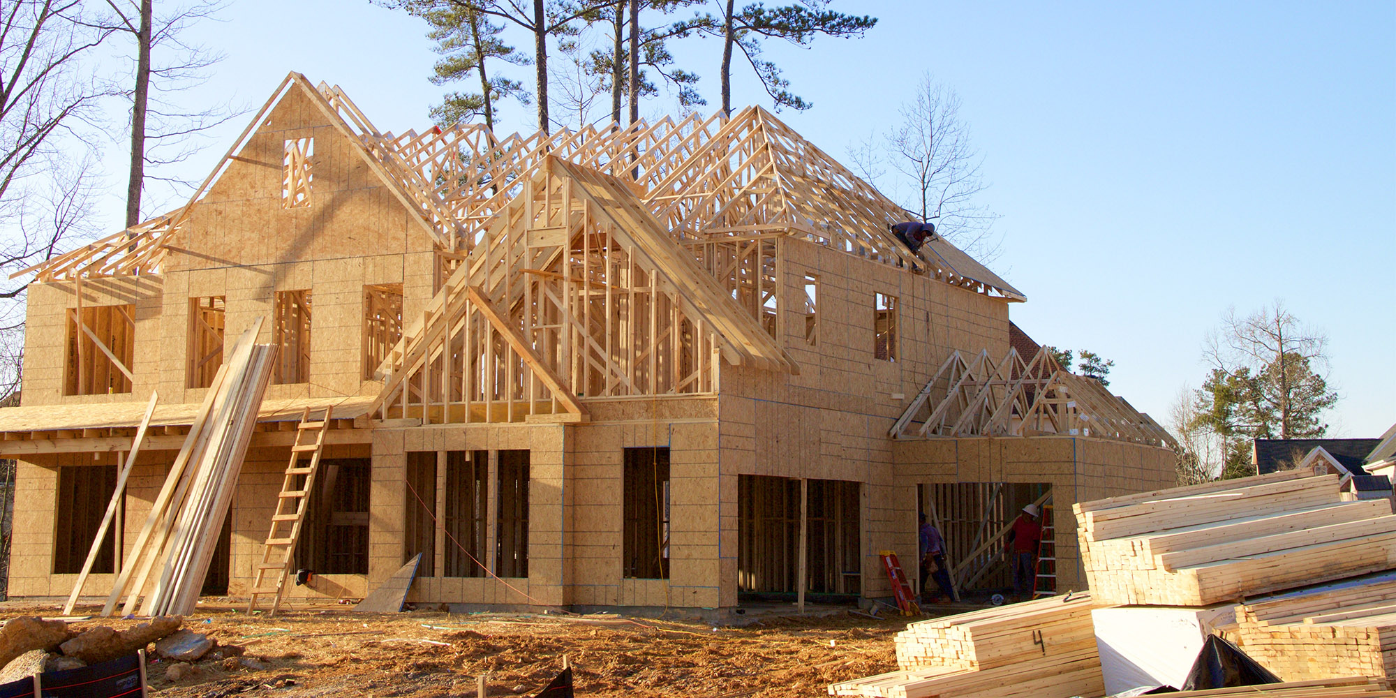 New construction home being built in Middle Tennessee