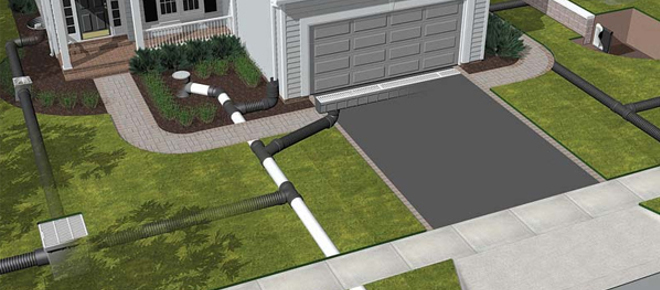 DocAir stormwater management redirecting water away from a home's foundation